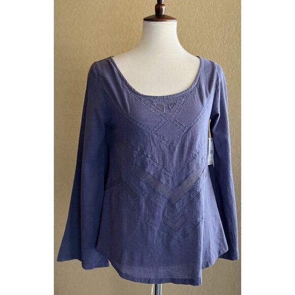 Volcom Women's Textured Bangalow Flare Sleeve Blouse Top Size XS - Picture 7 of 7